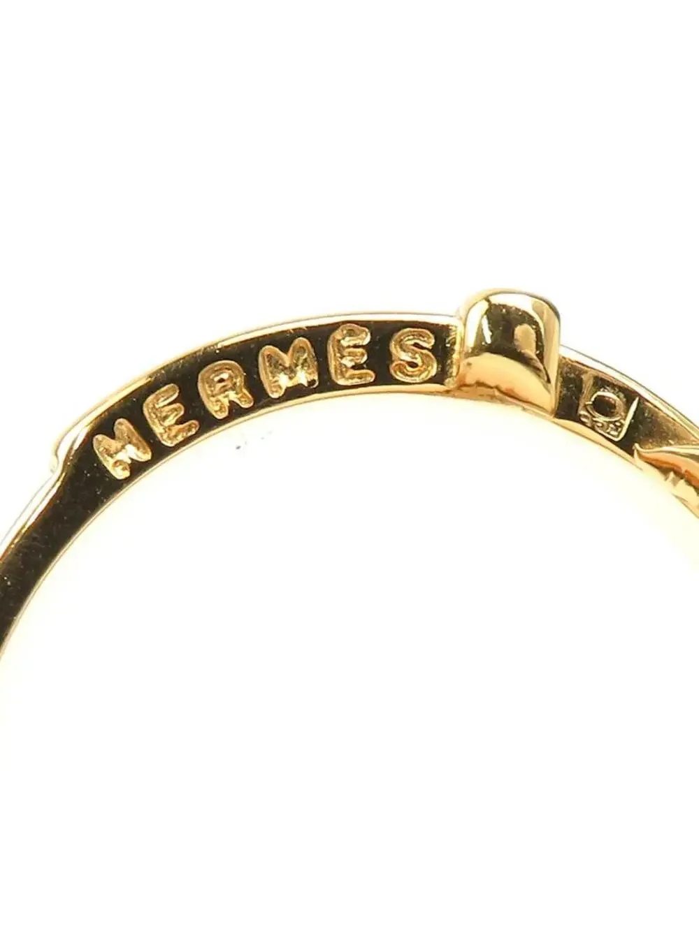 Auth Hermes Belt Motif Scarf Ring Gold #302919H16B